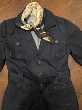 Y2K THEODORE & CHELSEA DENIM BELTED JACKET SIZE 12  (2006-8)